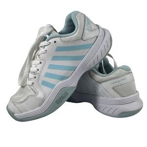 K-Swiss Pickleball Women Sneakers White Blue Leather Mesh Court Shoes Size 7